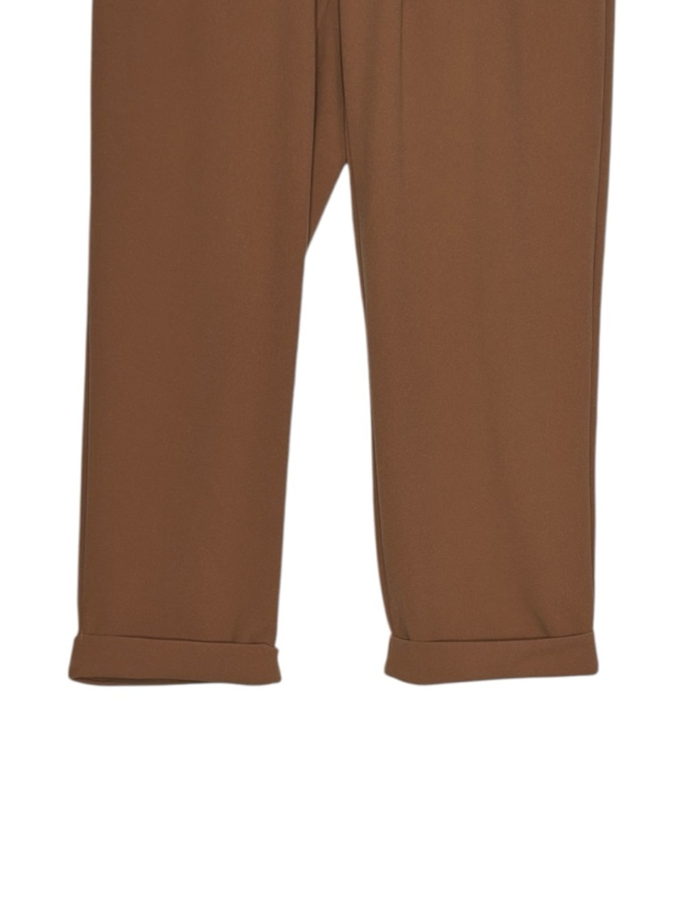 Soho Apparel Brown Pleated Pants Size L High Rise Cropped Tapered Minimalist - Picture 4 of 11